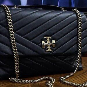Black Tory Burch Kira Chevron Large Convertible Should bag